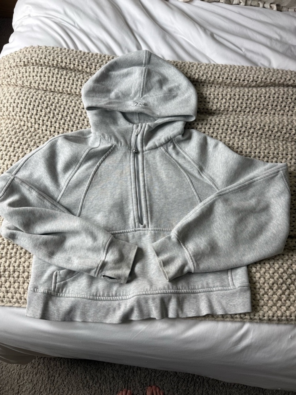 lululemon athletica Light Gray Half-Zip Hoodie